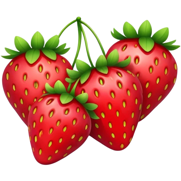 three strawberry tanghulu emoji