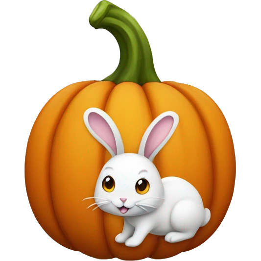 bunny in pumpkin  emoji