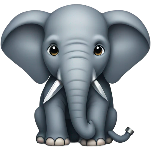 elephant with a knife emoji