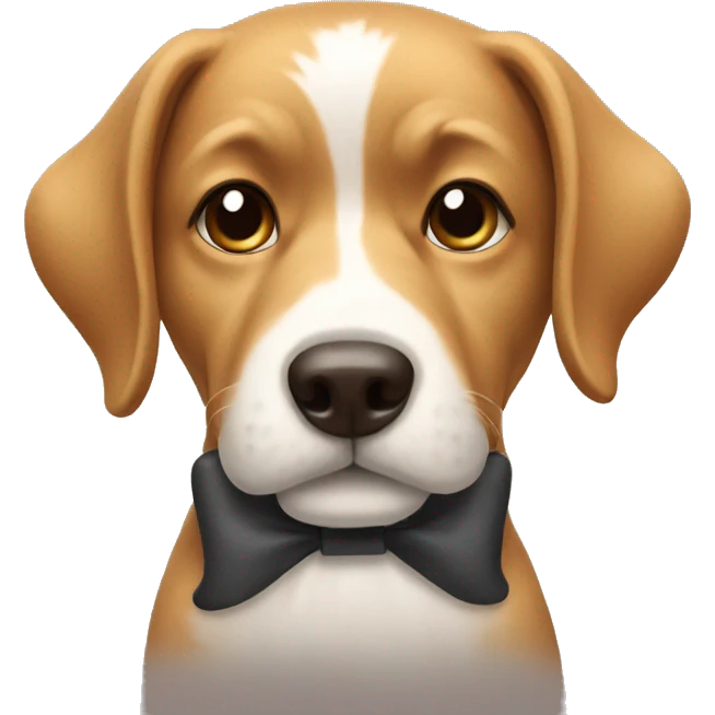 Dog wearing bow emoji