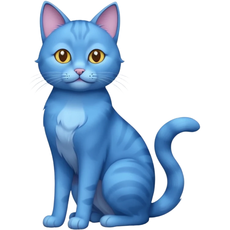 Blue cat but with 6 feet and short tail emoji