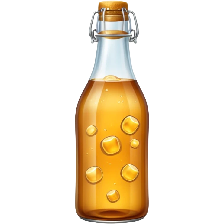 amber fizzy kombucha in glass bottle emoji