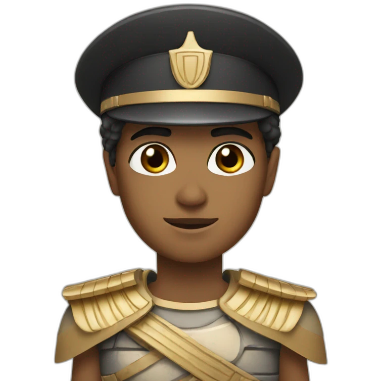 egyptian with white skin brown eyes soldier emoji