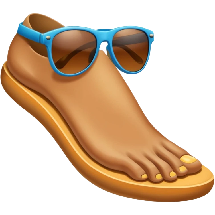 Foot with cool sunglasses  emoji