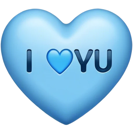 Blue heart with the words I Love You Ry in the middle  emoji