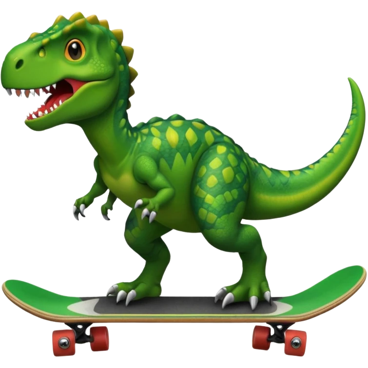 Dinosaur on a skateboard emoji