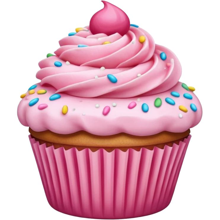 Cupcake with pink icing emoji