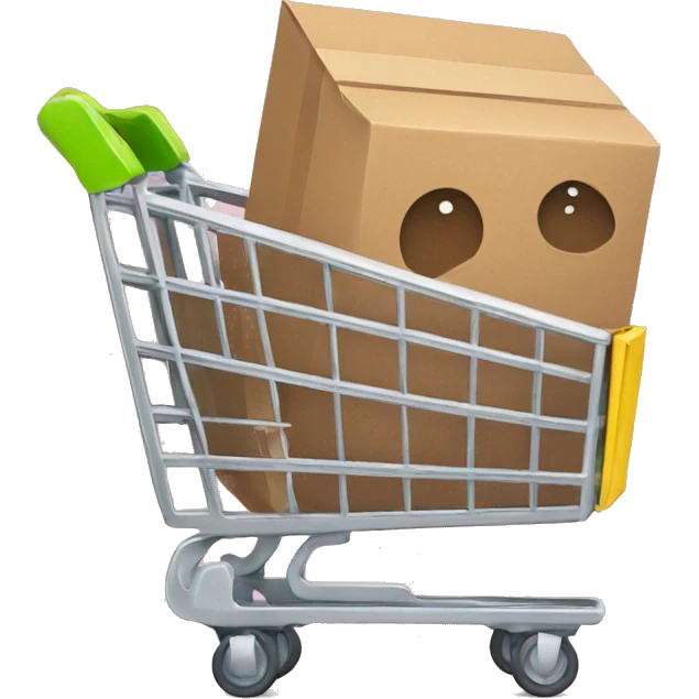 shopping cart with boxies emoji