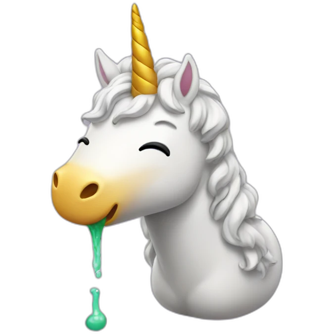 Unicorn vomiting emoji
