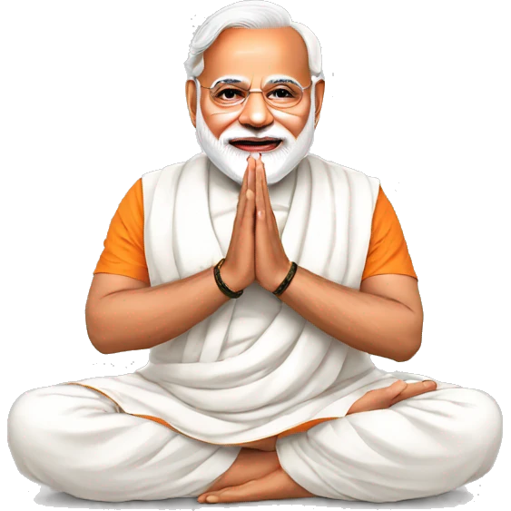 Prime minister Modi doing namaste emoji