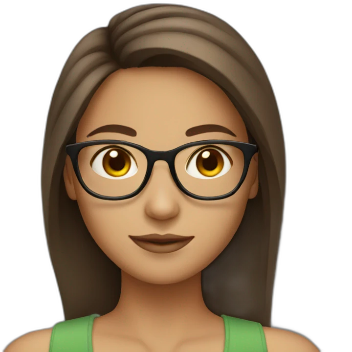 brown hair girl with glasses emoji