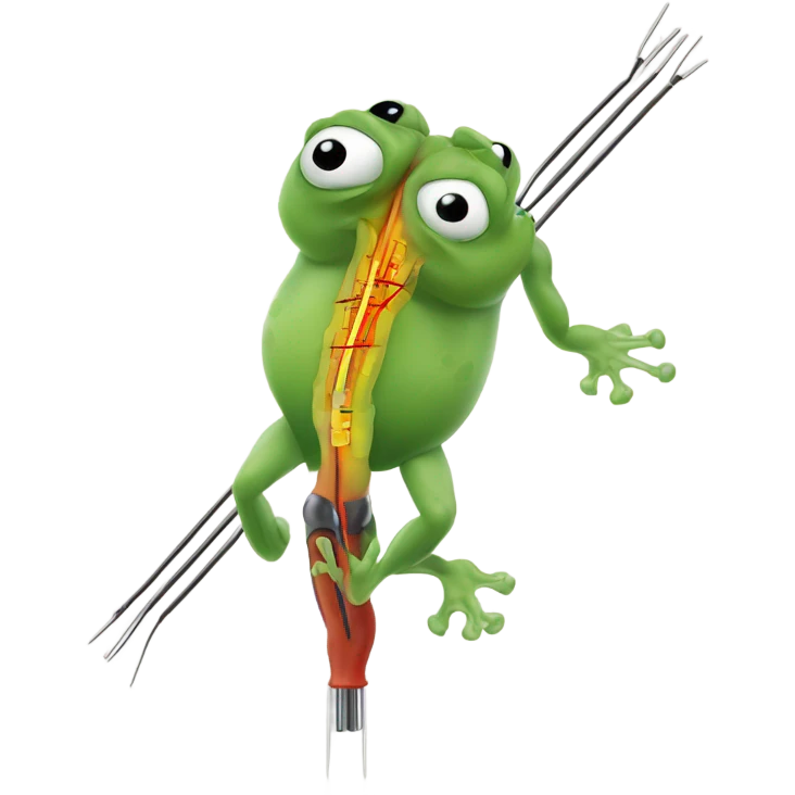 measure voltage from frog muscle emoji