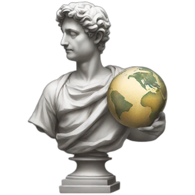 italian statue holding a globus emoji