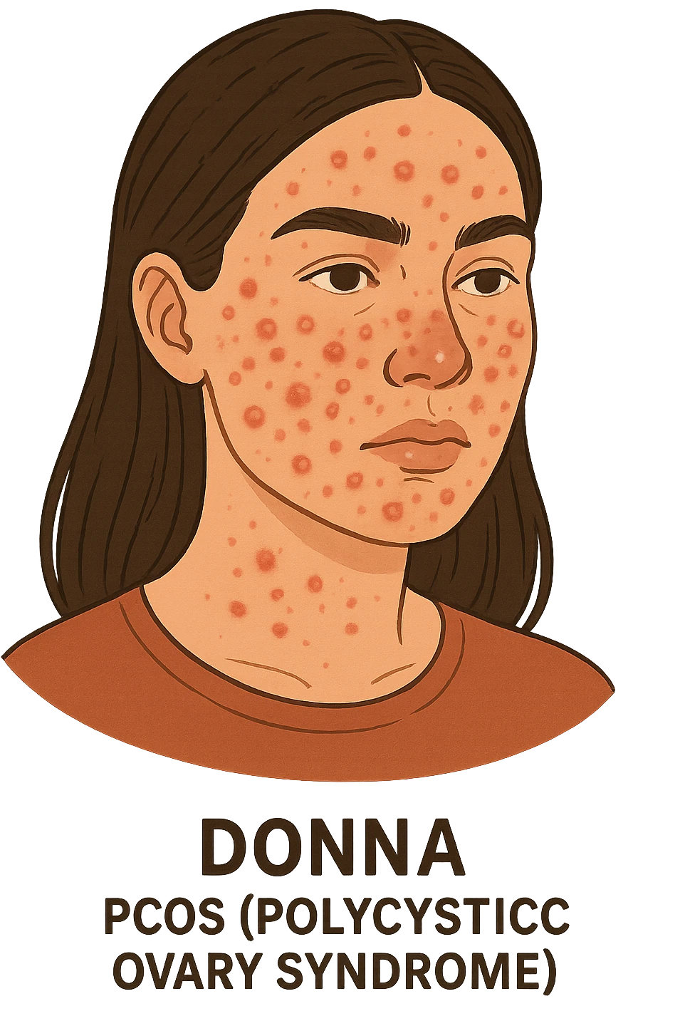 dONNA CON PCOS CON ACNE INFIAMMATA emoji