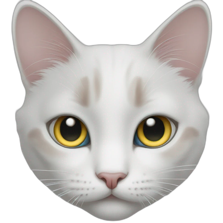White cat has different colored eyes emoji