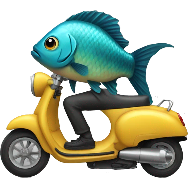 fish on scooter  emoji