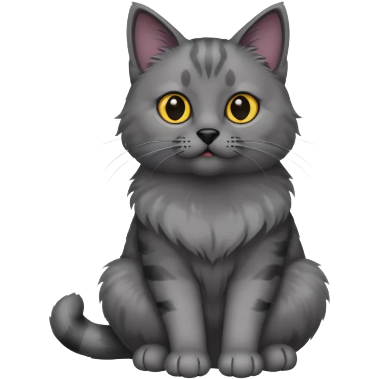grey cat with black foot emoji