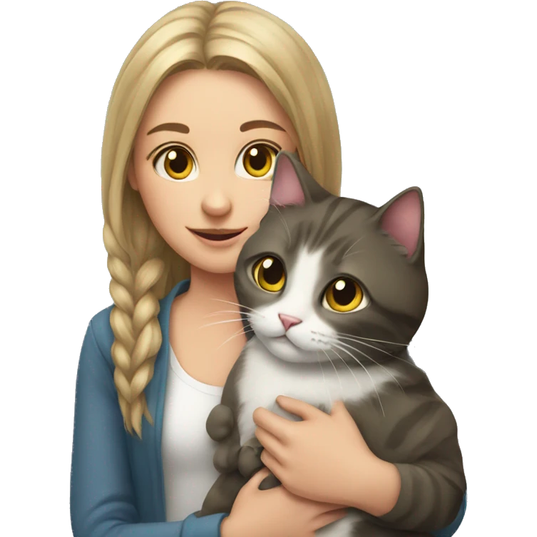 Cat with girl emoji