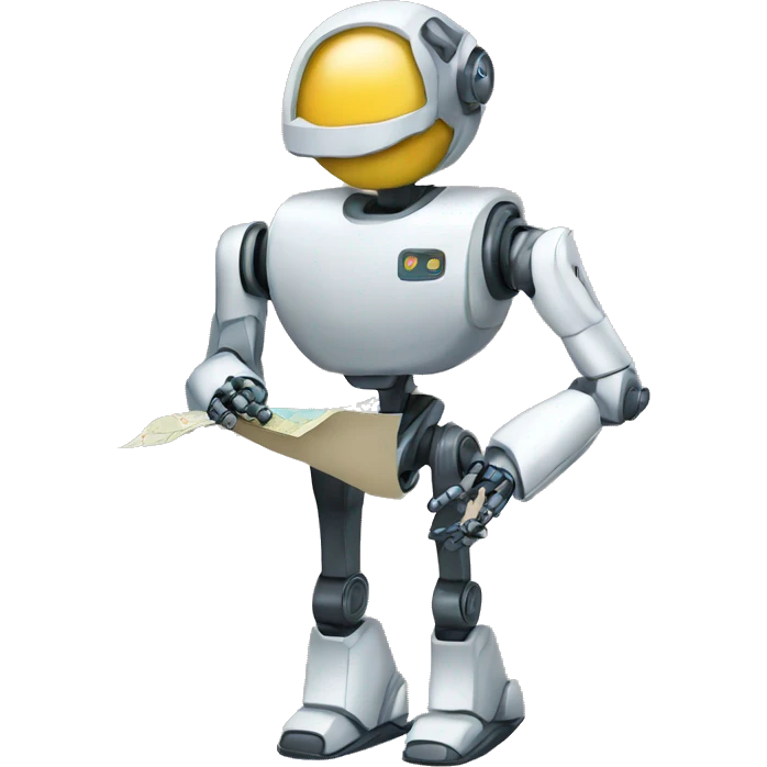 Robot with map in his hand emoji