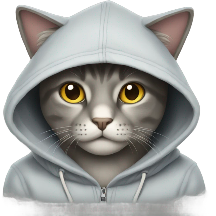 Cat with a hoodie emoji