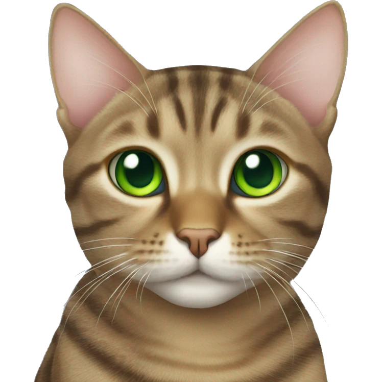 Tabby cat with green eyes emoji