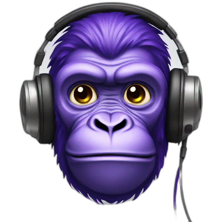 purple ape with headset emoji