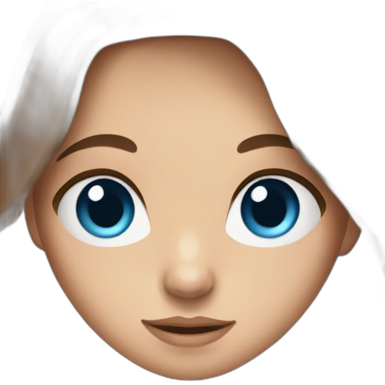 Girl with blue eyes and long brown hair emoji