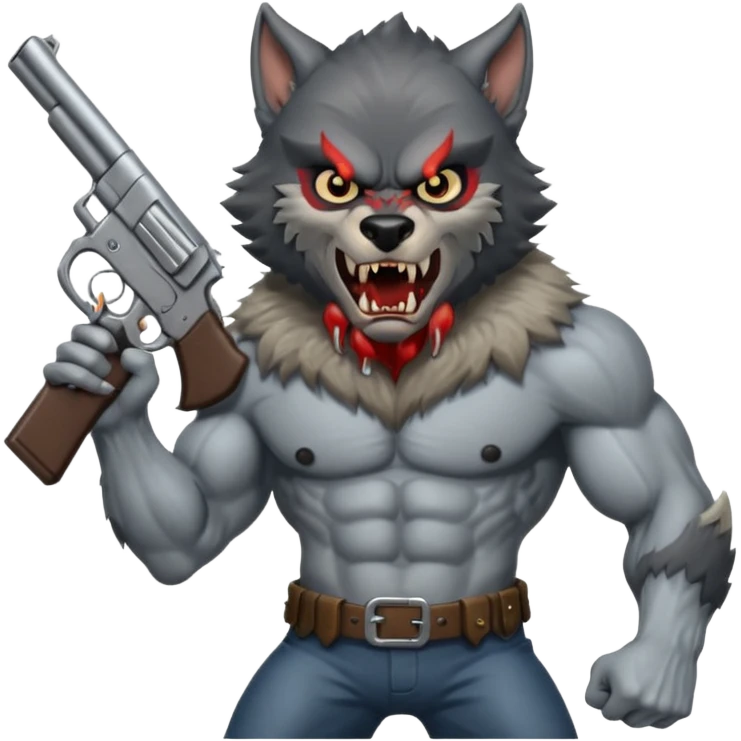 Werewolf with gun  emoji