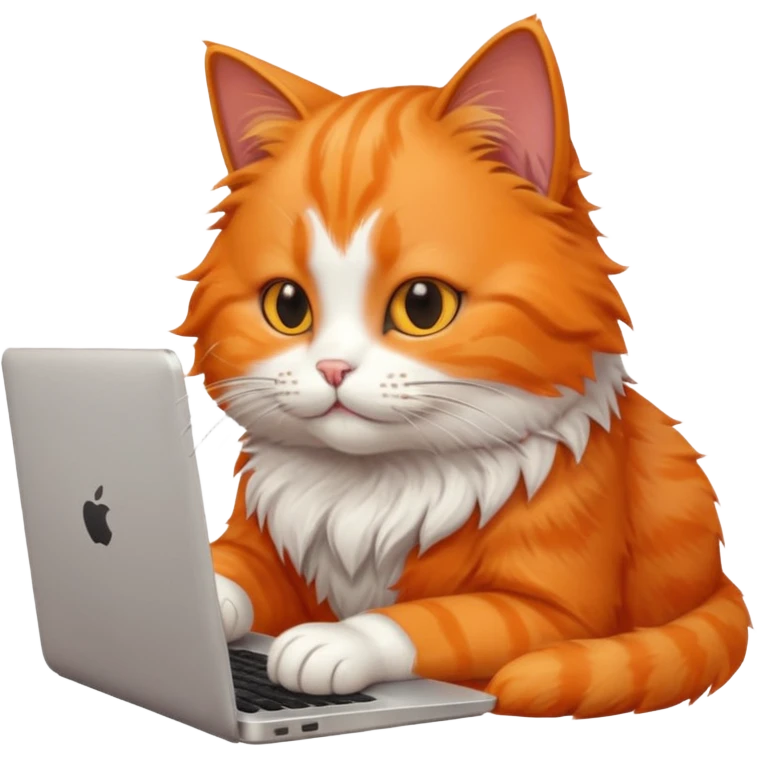 busy cat typing on laptop emoji