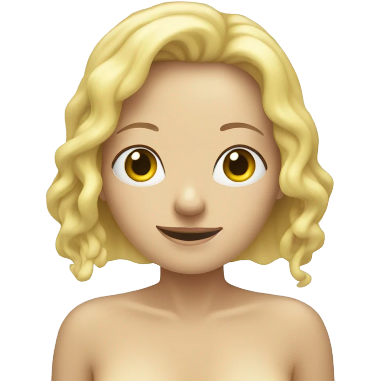 blonde woman hiding in shower emoji