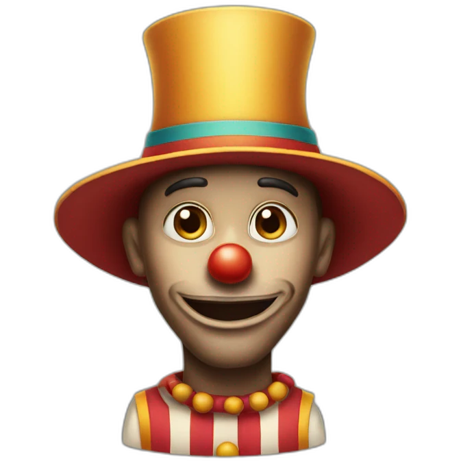 a clown wearing a big elongated hat without makeup  emoji