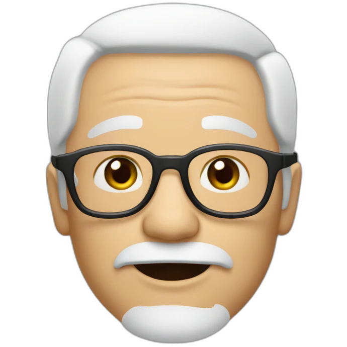 grand father Indonesia white hair with glasses hair emoji