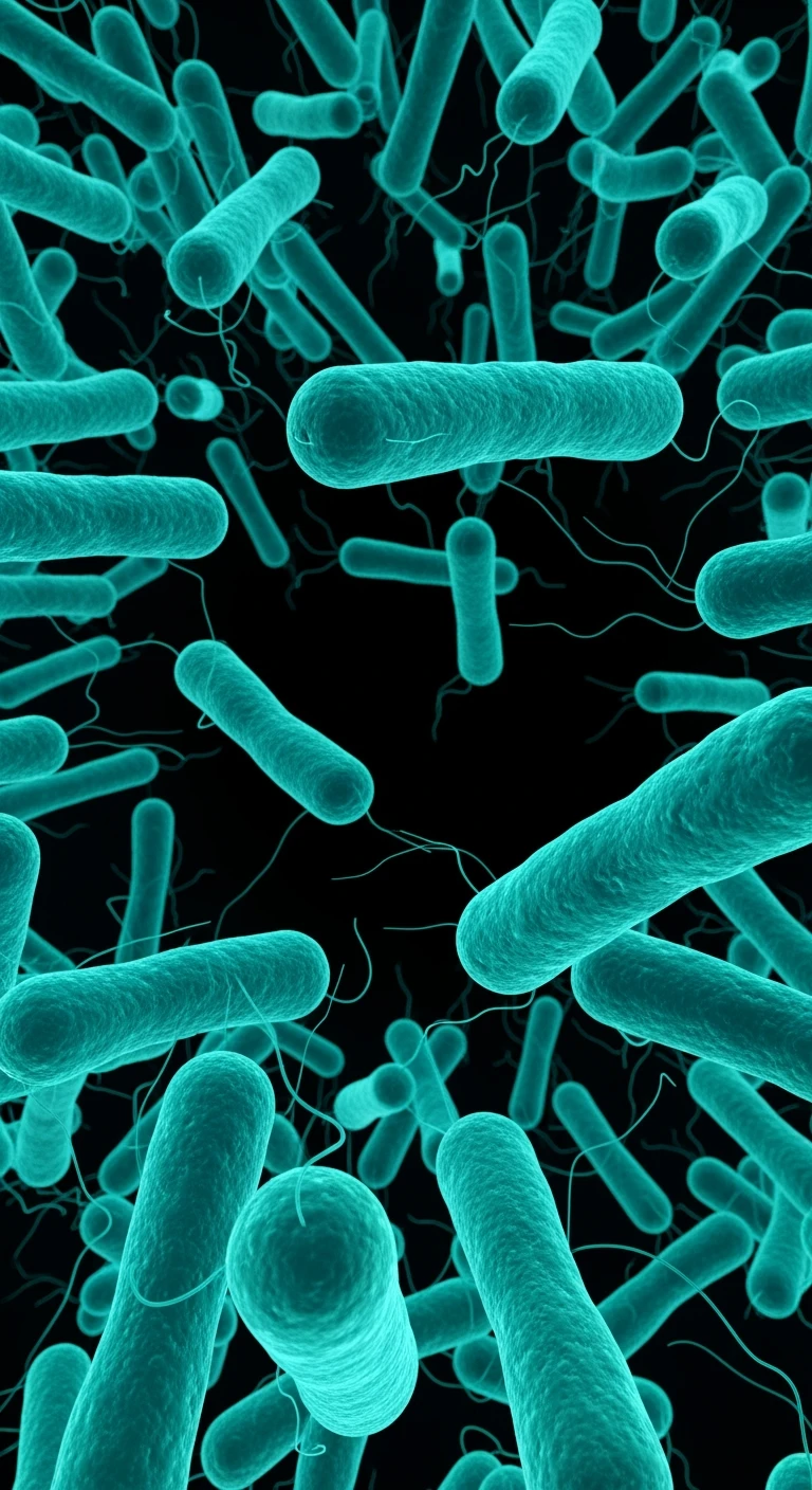 batteri intestinali turchesi fluttuano in aria, ma iperrealistica 4k emoji