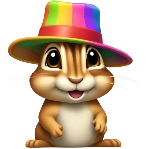 Chipmunk with hat emoji