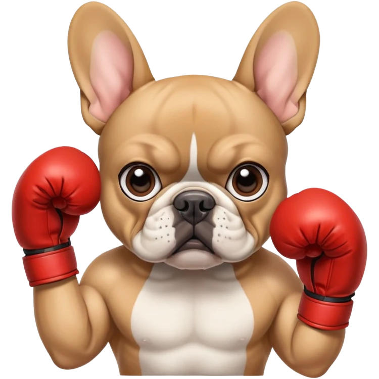 French bull dog with boxing gloves emoji