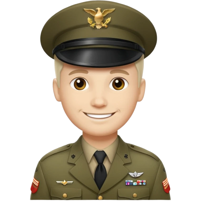 make a dashing US soldier with white, natural and slightly older skin emoji