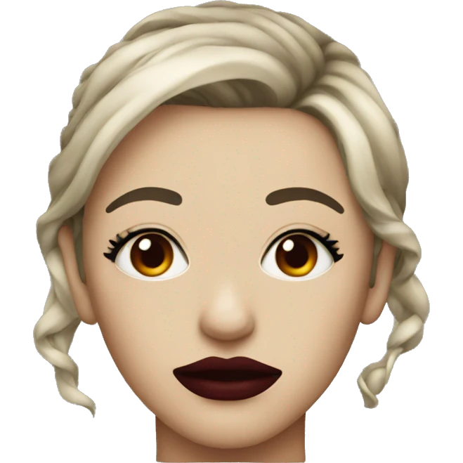 Dark red lips emoji