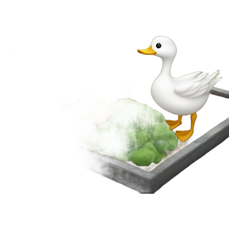 duck waters the vegetable garden
 emoji