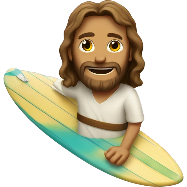 Jesus on a surfboard thumbs up emoji