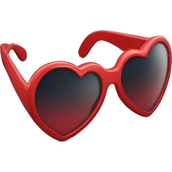 Red heart shaped sunglasses emoji