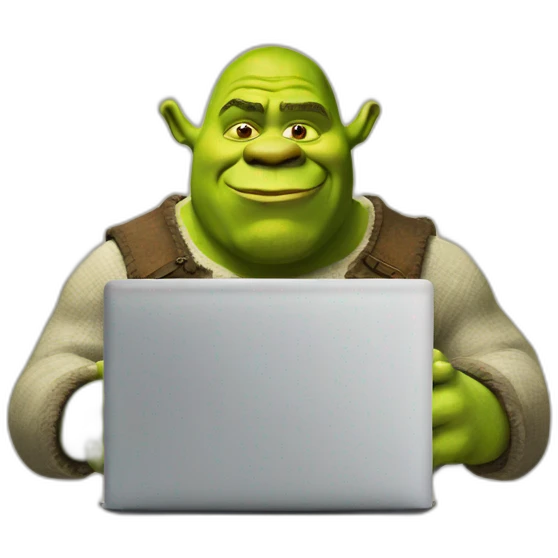 Shrek using laptop  emoji