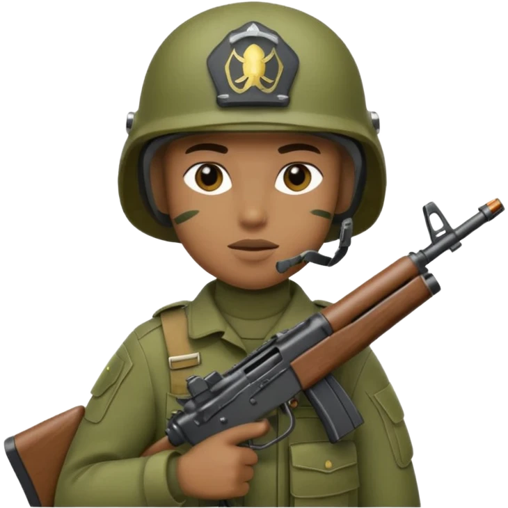 военный с автоматом emoji