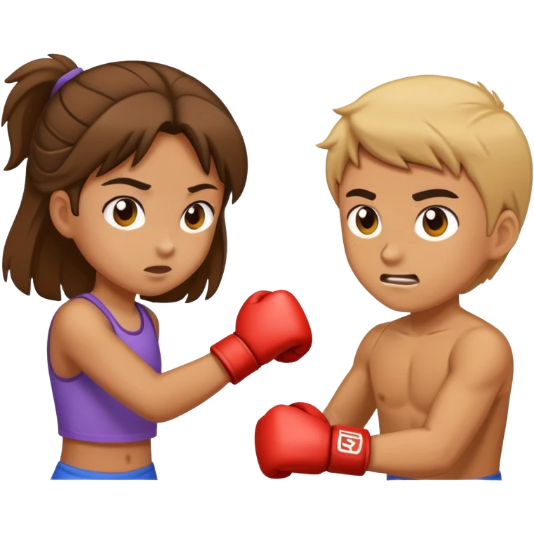 Girl fighting boy emoji
