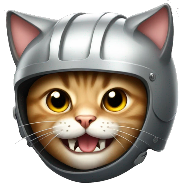 cat with helmet and fangs  emoji