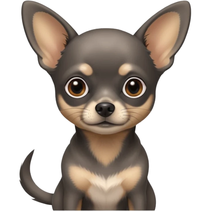 Grey-black Chihu dog emoji