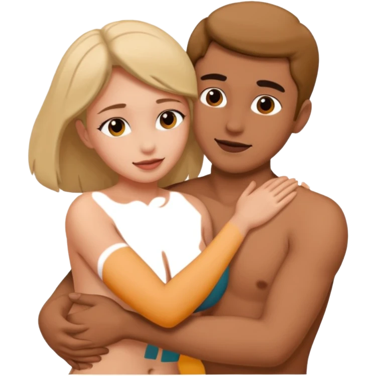 A naked woman and man in the 69 position emoji