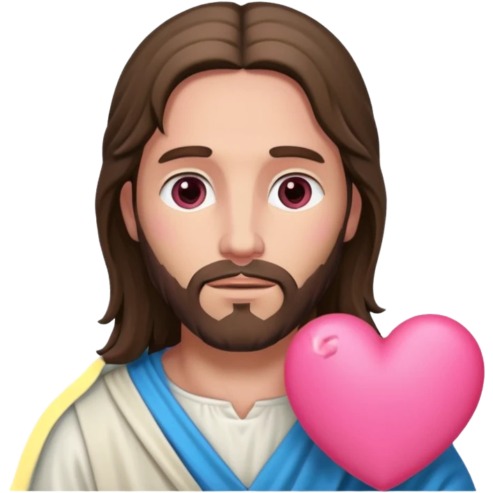 jesus con un corazón rosa emoji