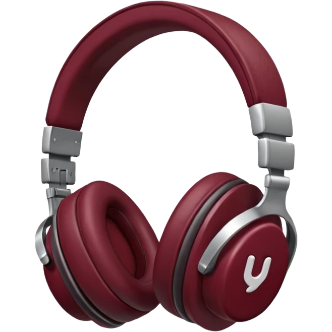 burgundy headphones emoji