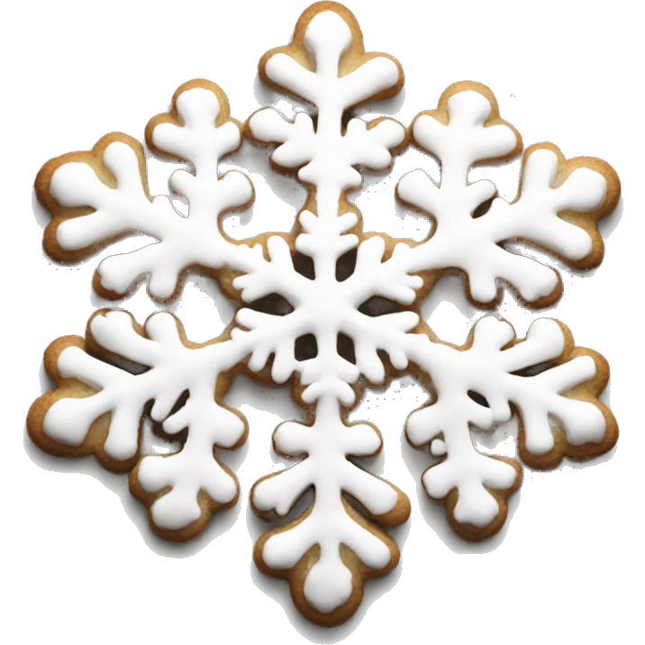 White aesthetic clean Christmas cookie snowflake emoji