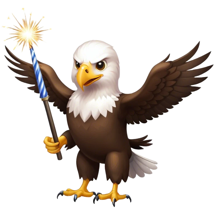 Bald eagle with two sparklers emoji